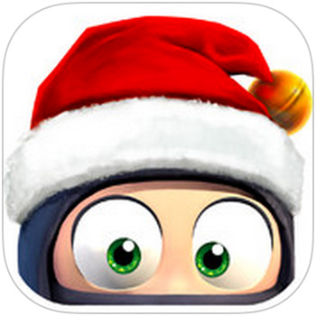 The Clumsy Ninja character wearing a santa hat.